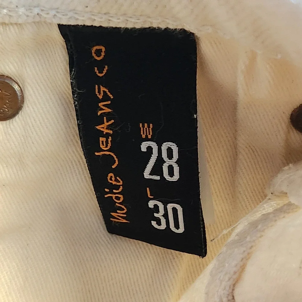 Nudie Jeans Co. Lean Dean Ecru Beach Slim Fit Organic Denim W28 L30 28x30 Cream